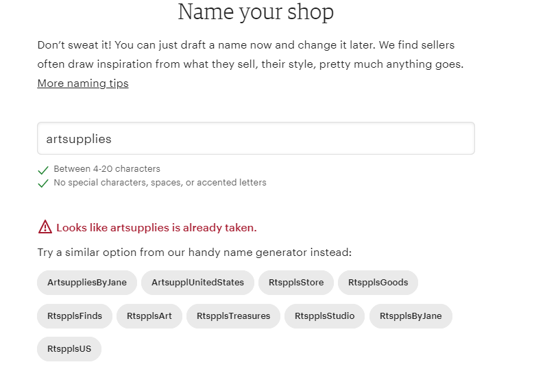 etsy store name suggestions 
